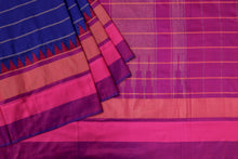 Load image into Gallery viewer, Blue and Purple Ikat Silk Saree- 1850
