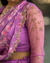 Load image into Gallery viewer, Floral Draped crop-top with skirt
