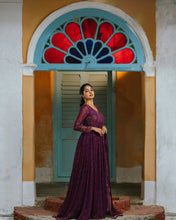 Load image into Gallery viewer, Purple Floral Anarkali

