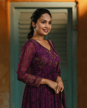 Load image into Gallery viewer, Purple Floral Anarkali
