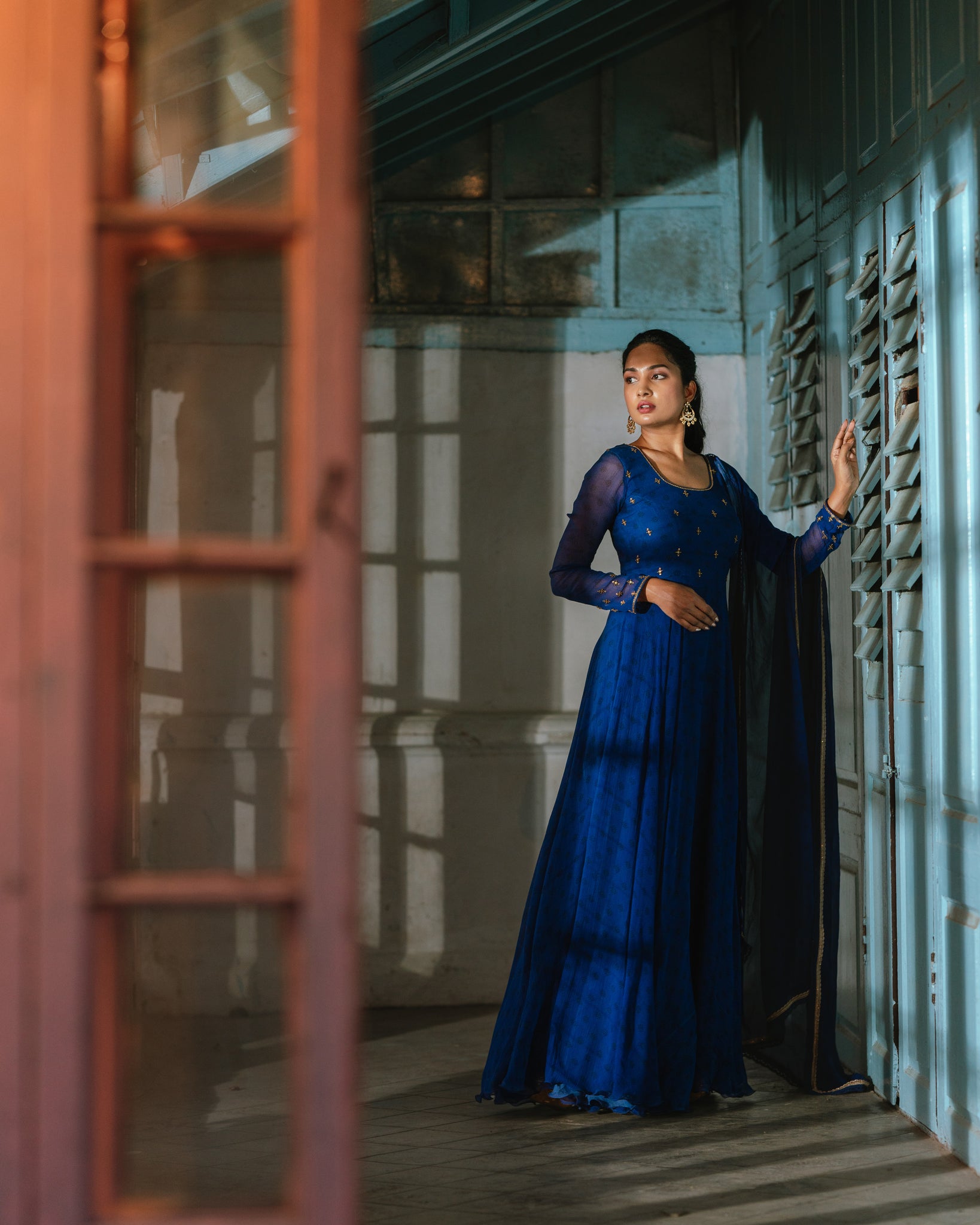 dark blue anarkali dress Noor Royal Blue Anarkali Set Tamara