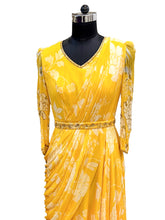 Load image into Gallery viewer, Yellow Floral Drape Dress
